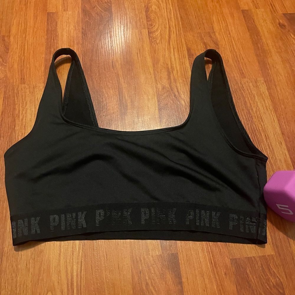 PINK - Victoria's Secret Black Sports Bras. Size large